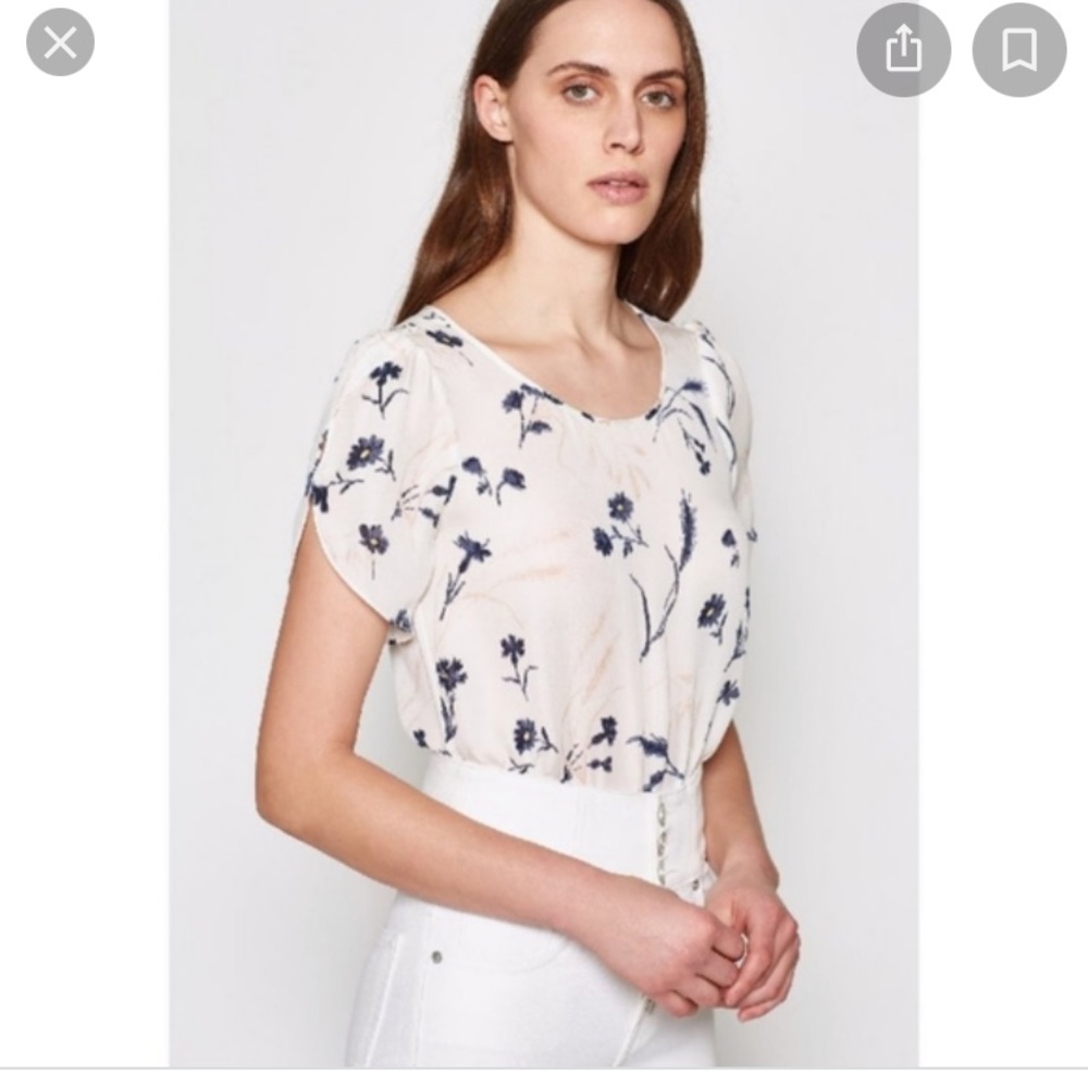 joie tulip sleeve floral wira silk shirt